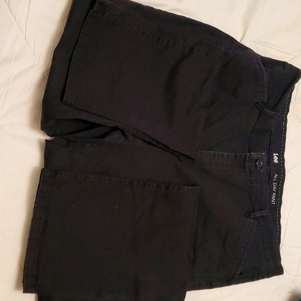 Women Lee Black Size 16 Long